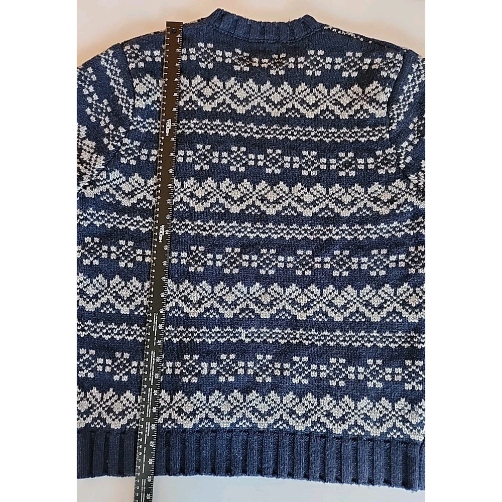 Schott Bros Pullover Sweater Nordic Fair Isle Heavy Chunky Ski Blue Mens Sz XL - Picture 6 of 9